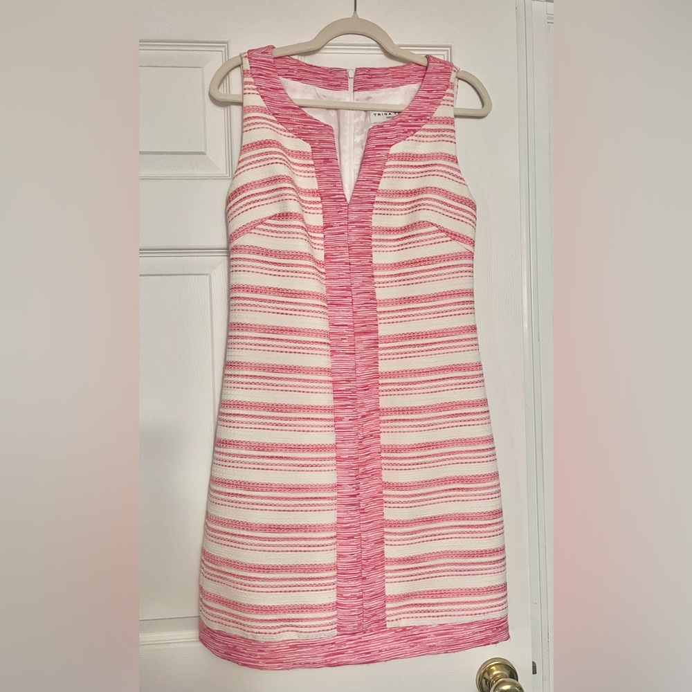 Trina Turk Pink and Cream Striped Tank Top